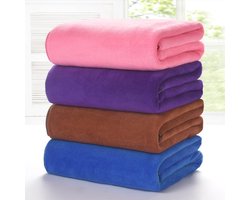 Badhanddoek voor Volwassenen – Dubbelzijdige Fluwelen Microvezel Handdoek – Sneldrogend & Sterk Absorberend – Geschikt voor Beauty Salon, Strand of Thuisgebruik – Donkerroze (70 x 140 cm)