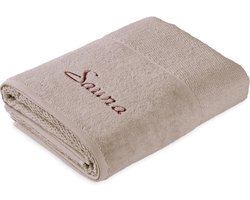 Badhanddoeken 100x 200 badstof katoen beige-taupe 100x 150cm. badhanddoeken 100x 200