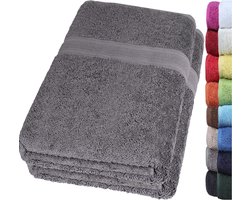 Badhanddoeken 100x 200 Set van 2 Luxe Katoenen Antraciet Grijs 70x140cm badhanddoeken 100x 200