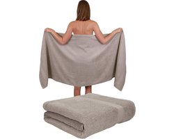 Badhanddoeken 100x 200 set van 2 saunadoeken saunahanddoek saunahanddoek 100% katoen badstof XXL strandlaken afmetingen 80 x 200 cm - stone badhanddoeken 100x 200