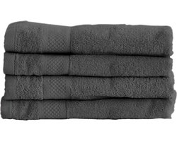 Badhanddoeken 70x140 cm - Badlakens - Handdoeken - Antraciet - Set 4 stuks - Hotelkwaliteit