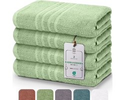 Badhanddoeken HomeBurg Core 400 g/m² Mosgroen 65 x 135 cm (verpakking van 4)