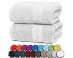 Badhanddoeken van badstof, verpakking van 2, 100x150cm, 100% katoen, wit