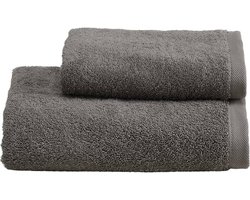 Badhanddoekenset voor bad en bidet - zacht en absorberend - set van 2 - grisaglia - badstof katoen - 110 x 60 cm + 60 x 40 cm