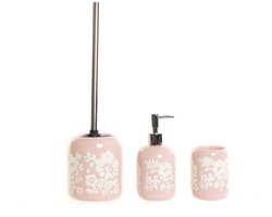 Badkamer Accessoire Set Wit Roze Keramisch (3 Onderdelen)