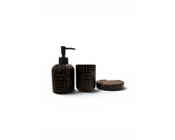 Badkamer Accessoires Set, 3-Delig, Zwart