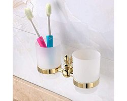 Badkamer Accessoires - Zeepbakje Houder - Netjes Opbergen - Wandmontage Messing - 9x10.5x9cm - Goud