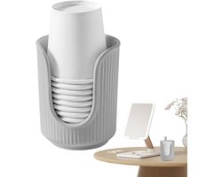 Badkamer bekerhouder, badkamer bekerdispenser, kaptafel papieren bekerdispenser, grijs - 8*8*10CM