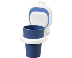 Badkamer bekerhouder-tandenborstelhouder, aan de muur gemonteerd, badkameraccessoires, anti-val mondwaterbeker (blauw)-18*8.3CM