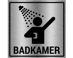 Badkamer bord - brushed aluminium materiaal - 15 x 15 cm