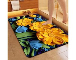 Badkamer deurmat - Vloermat - vloerkleed - vloerkleed kinderkamer - Antislipmat - Badkamerkleed - Bloemenprint