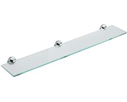 Badkamer glazen plank 30x5 inch - Gehard glas met chroom wandmontage