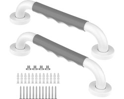 Badkamer Grijper - Veiligheidshandgreep Douche - Ondersteuning Mobiliteit - Antislip Rubber Grip - 30cm Lengte - Wit