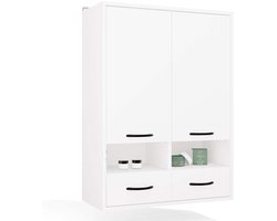 Badkamer Hangkast NINA W2D2P2S met 2 Lades - Mat Wit | 66x90x30 cm