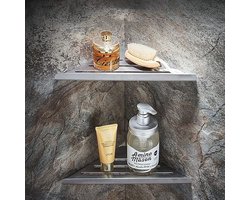 Badkamer Hoek Planken Set - Dubbele Douche Mand Organizer Zonder Boren - RVS Wandmontage