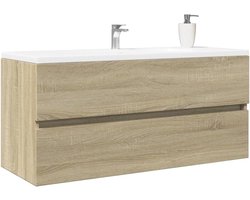 Badkamer Kast - Onderkast Wastafel - Opbergen Badkamer - Stijlvolle Uitstraling - 100cm Breed - Sonoma Eiken