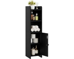 Badkamer Kastje - Smalle Opberger - Ruimte Besparen - Verstelbare Planken - 31.5 Inch Hoog - Zwart