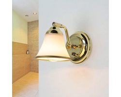 Badkamer lamp Elegante wandlamp - goud - draaibaar - schakelaar - glazen kap - GRANDO - spiegel