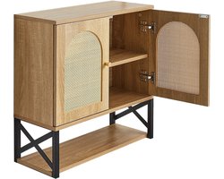 Badkamer Muurkast Met 2 Deuren en Instelbare Plank, Opslagorganizer Boven De Toilet, Muurgeplaatst Hangende Eenheid Met Planken en Open Partitie voor Wasruimte, Keuken Of Badkamer