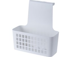 Badkamer of kast opberg/sorteer hang mandje - 24 x 10 x 25 cm - Hangmandje / Kastmandje voor aan de deur - wit