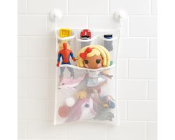 Badkamer Opbergsysteem voor Speelgoed en Toiletartikelen - Hangnet met Zuignappen en Zelfklevende Haken