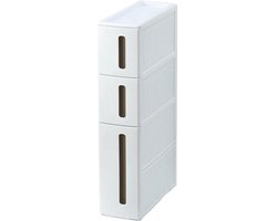 Badkamer Opbergtoren - Smalle Kast Lades - Ruimte Besparen - 6 Lagen Ontwerp - 108.5 cm - Wit