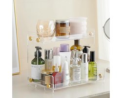 Badkamer Organizer Aanrecht 2 Tier Badkamer Teller Organisator Keuken Kruidenrek Cosmetische Organizer Opbergrek voor Badkamer Woonkamer Slaapkamer Kaptafel