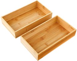 Badkamer Organizer - Houten Bakje - Toilet Meubels - Waterproof Coating - 25 x 14 cm - Natuurlijk Hout