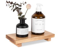 Badkamer Organizer voor Keuken en Badkamer - Decoratief Houten Voetstuk en Dienblad - Bruin
