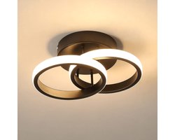 Badkamer Plafondlamp - Plafondlamp Led 2 lichtpunten modern rond design warmwit licht 3000K 22W siliconen afdekking woonkamer slaapkamer keuken warmwit 2 led-ringen