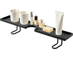 Badkamer Plank - Zwevend Rek - Wastafel Organiseren - Zonder Boren - 12x12x12 cm - Zwart