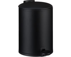 badkamer prullenbak - 3 l - softclose - toilet - wc - mat - zwart