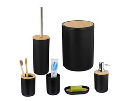 badkamer set - 6-delig - zeeppomp - wc-borstel met houder - prullenbak - zeepschaal - beker