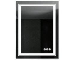 Badkamer spiegel - Badkamerspiegel met verlichting - Inclusief anticondensfunctie - Inclusief touchscreen - Dimbaar - 50x70cm