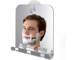 Badkamer Spiegel - Douchespiegel - 14 x 13 cm - badkamer met zuignap - Spiegels - Premium Anti Condens Douche Spiegel Met Zuignap - Badkamer Accessoires - Geschikt Voor Thuis, Buitenreizen