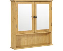 Badkamer Spiegelkast - Met 3 planken - Badkamerkast - Kastje - Muurkastje - Wandkast - Waterdicht - Bruin