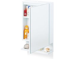 Badkamer spiegelkast met stopcontact - Hangende kast 55 x 35 x 12 cm - Wit