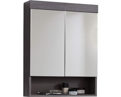 Badkamer spiegelkast runner 58 x 75 x 18 cm rookzilver decor - moderne trendteam smart living met plank