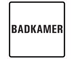 Badkamer sticker, wit zwart 150 x 150 mm