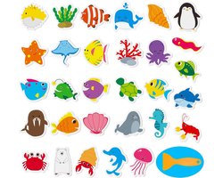 Badkamer Stickers - Douche Decoratie - Veilig Baden - Antislip Textuur - 30 Stuks - Multicolor