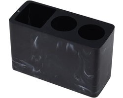 Badkamer tandenborstelhouder - Marmeren look voor elektrische tandenborstel en tandpasta - Organizer voor badkamer en keuken - Opberger voor badkamermeubel - Zwart (1 stuk)