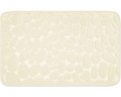 Badkamer Tapijt met Memory Schuim Crème - Badmat kan gecombineerd worden tot een set - Antislip & Maschinewasbaar - Douchedeken 60 x 100 cm