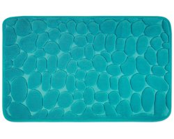 Badkamer Tapijt Petrol - Antislip - 1 stuk - 50 x 80 cm - Memory Schuim