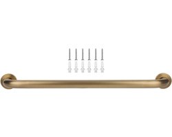 Badkamer Veiligheidsgreep - Douche Handgreep Leuning - Veiligheid Thuis - Messing Roestvrij - 50 cm - Antiek Messing