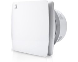 Badkamer Ventilator 100 mm met vochtsensor en terugslagklep - stille werking - badkamer en keuken - wit