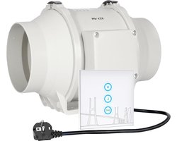 Badkamer Ventilator Draadloos Stil 125 cm (5 inch) Snelheidscontroller - Voor Badkamer Kantoor Hotel Hydrocultuur - Diameter 125 mm