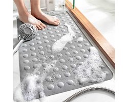 Badkamer Vloermat - Douchemat Antislip - Veilig Douchen - Hoge Dichtheid Rubber - 40 x 70 cm - Grijs