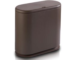 Badkamer Vuilnisemmer - Kleine Afvalbak - Hygiënisch Werken - Geurremmend Ontwerp - 32x15x32 cm - Bruin