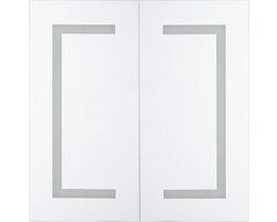 Badkamer wandkast met spiegel LED MAZARREDO 60 cm 60 cm Wit