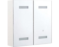 Badkamer wandkast met spiegel LED TALAGAPA 60 cm 60 cm Wit